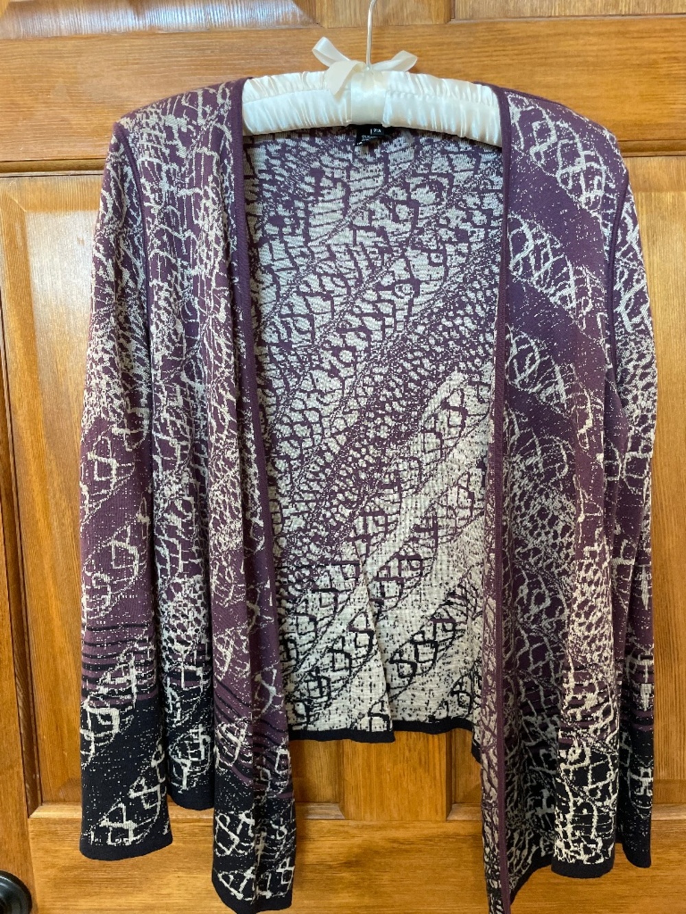 Nic + Zoe purple print cardigan - Petite M
